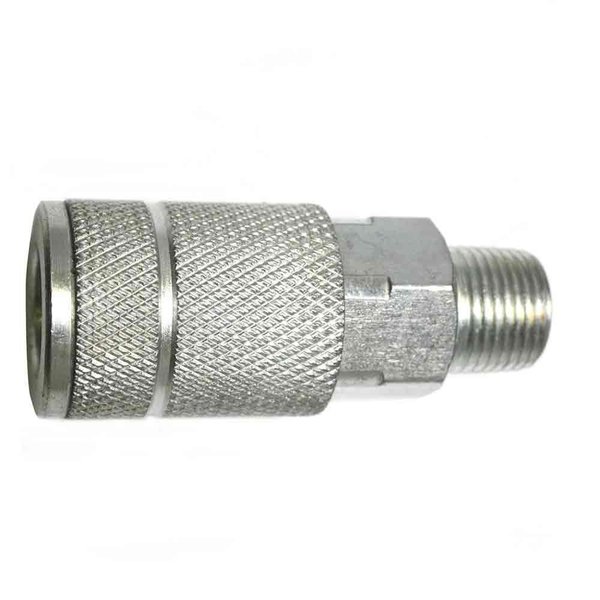 Interstate Pneumatics 3/8 Inch Automotive Steel Coupler x 3/8 Inch Male NPT, PK 6 CA661-D6